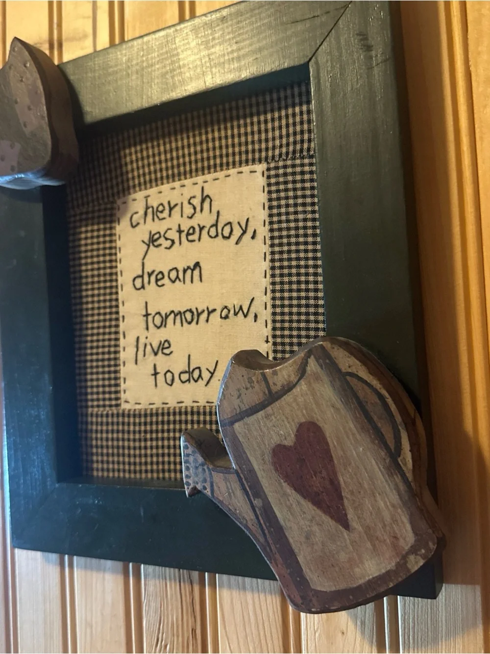 Primitive Wood Wall Art Decor Sign Cherish Yesterday Live Today Country Home